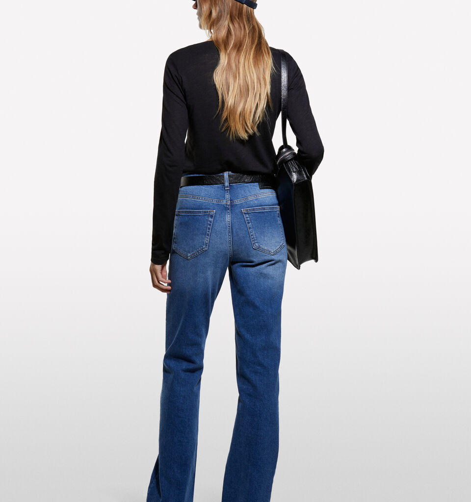 T-shirt nera a maniche lunghe - t-shirt a manica lunga da donna - Nero | Sisley image number 2